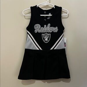 NFL Raiders Girls Black and Gray Tank Dress with Team Script
